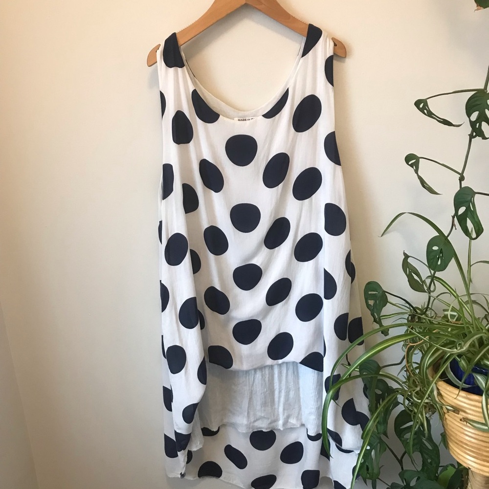 Polka Dot Sleeveless Top